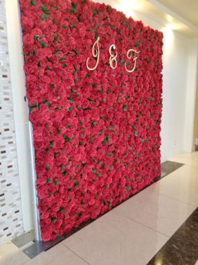 Red rose flower wall
