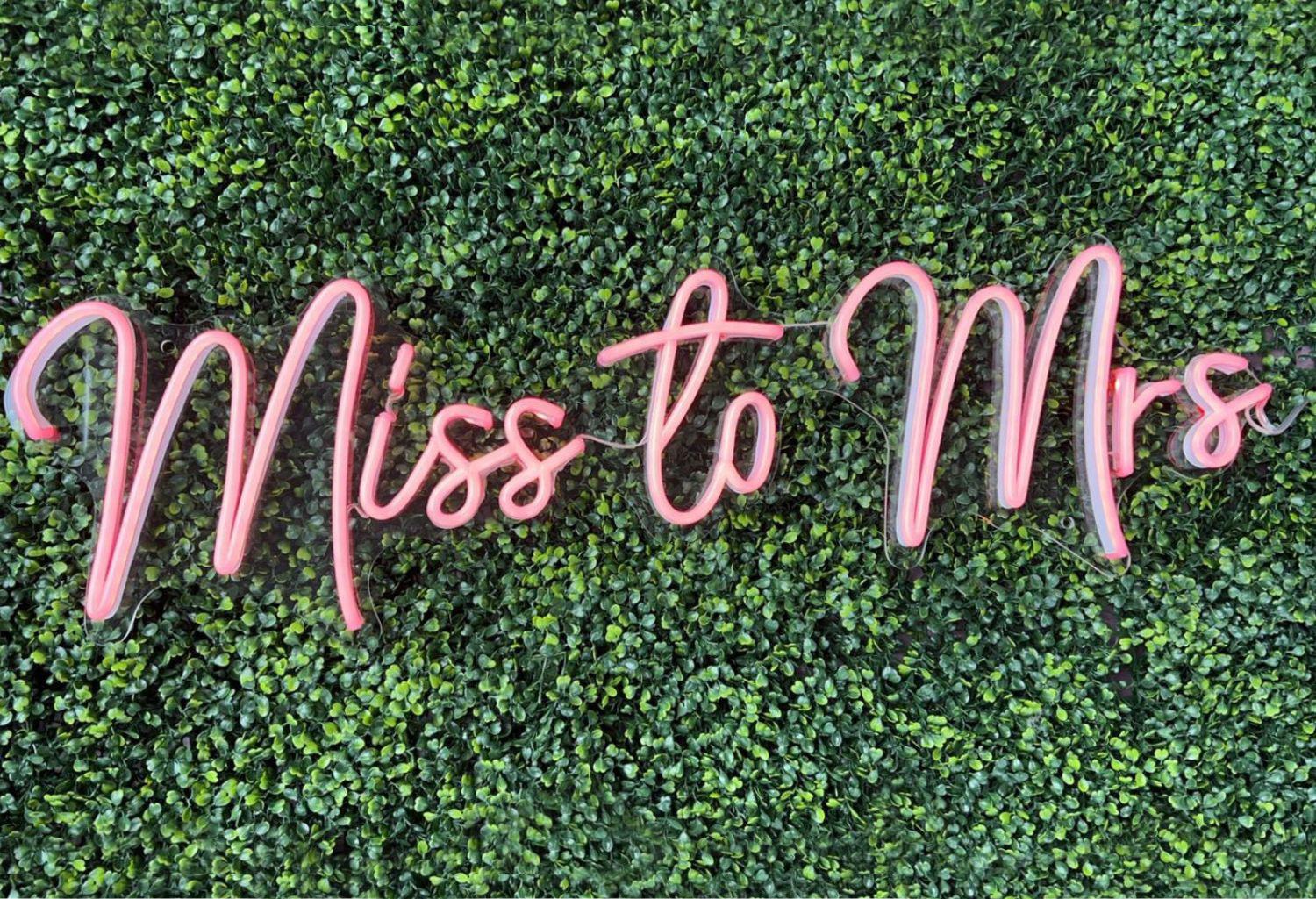 Miss to Mrs Neon Signs Rental