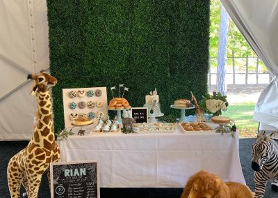 Santa Barbara High Tea Green Boxwood Backdrop Rental