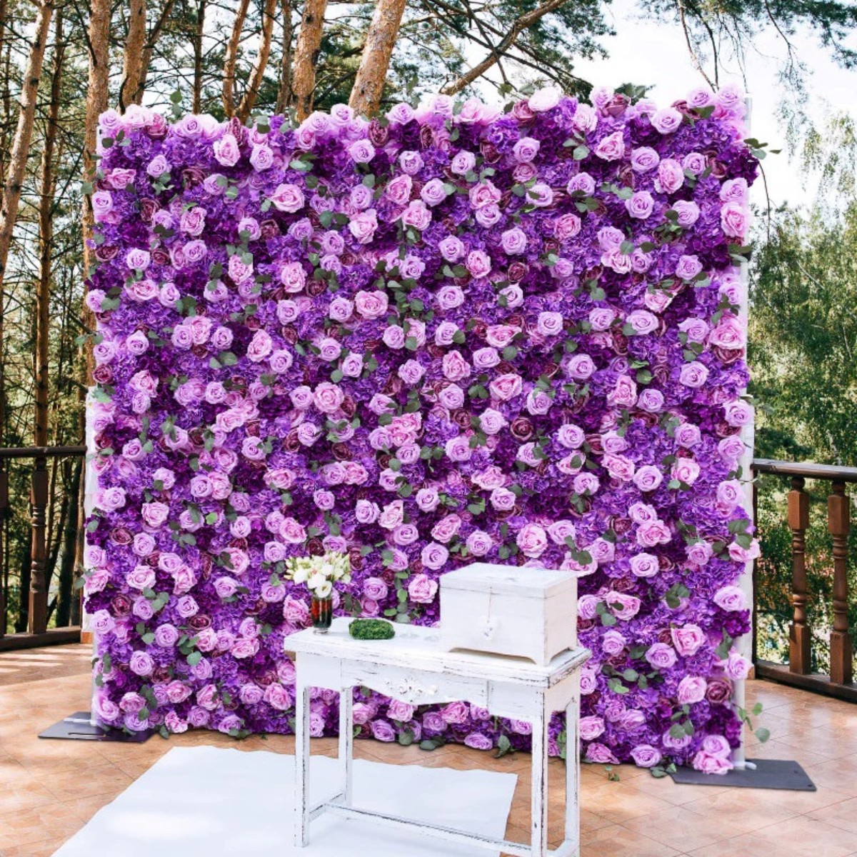 Purple Flower Walls Backdrop Rental
