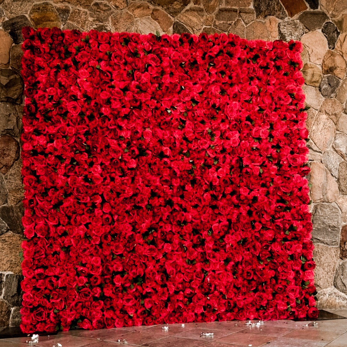 Red Rose Flower Walls Backdrop Rental