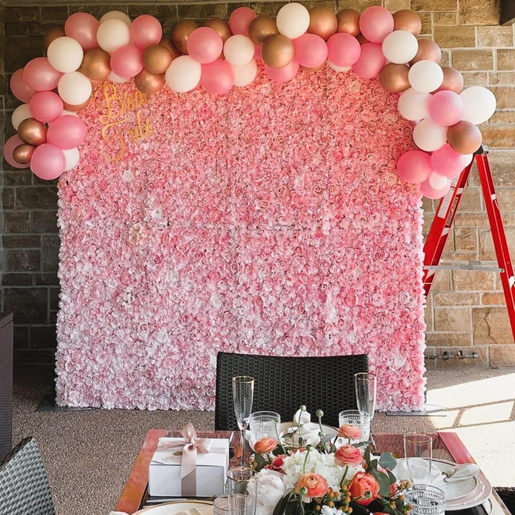 St. Petersburg Pink Blush Flower Wall Backdrop Rental