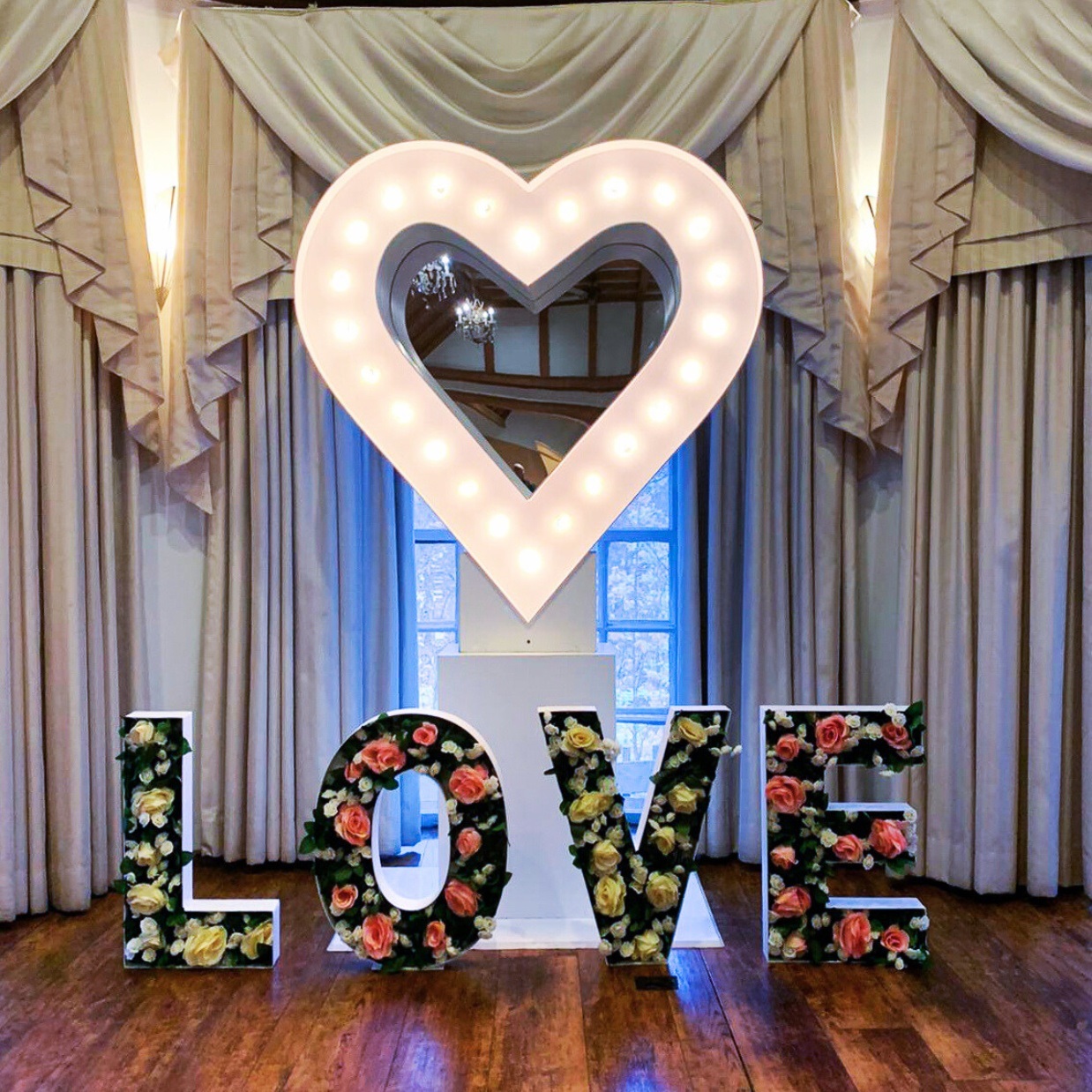 Heart Marquee Sign with Love Letters Rental